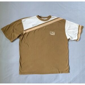 Vintage State Property Shirt Mens XL Light Brown Colorblock Short Sleeve Y2k USA